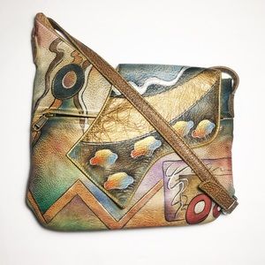 Anuschka Leather Asymmetric Flap Crossbody Bag